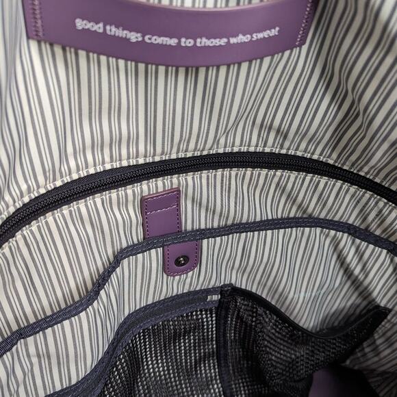 Lululemon Flowin' With My Omies Tote Gym Bag Floral Print Coated Canvas Zipper - Picture 7 of 11